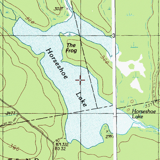 Topographic Map of Horseshoe Lake, ME