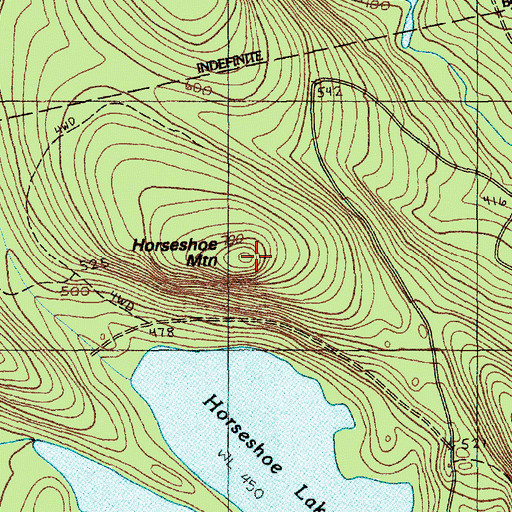 Topographic Map of Horseshoe Mountain, ME