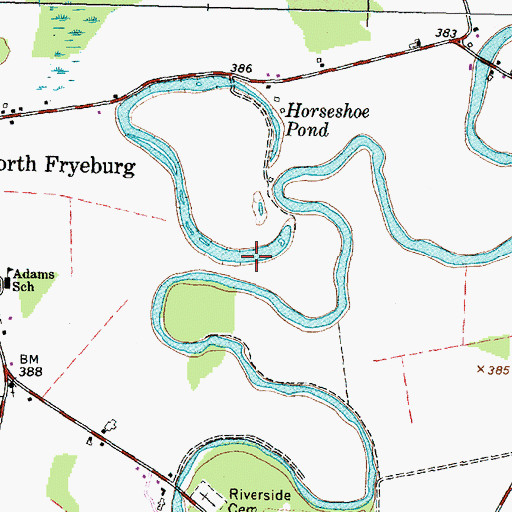 Topographic Map of Horseshoe Pond, ME