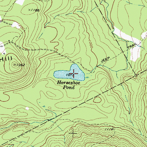 Topographic Map of Horseshoe Pond, ME