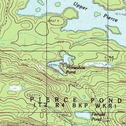 Topographic Map of Horseshoe Pond, ME