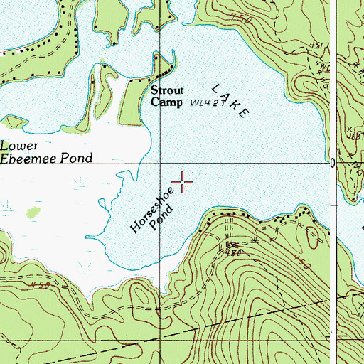 Topographic Map of Horseshoe Pond, ME