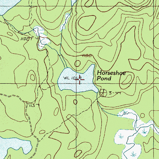 Topographic Map of Horseshoe Pond, ME