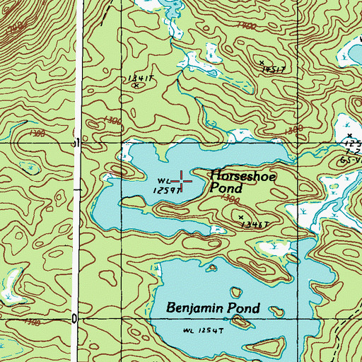 Topographic Map of Horseshoe Pond, ME