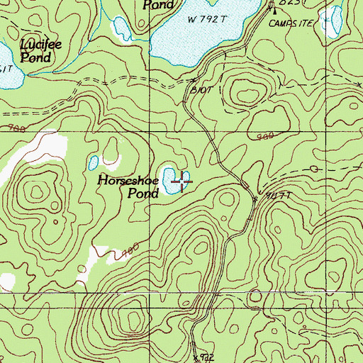 Topographic Map of Horseshoe Pond, ME