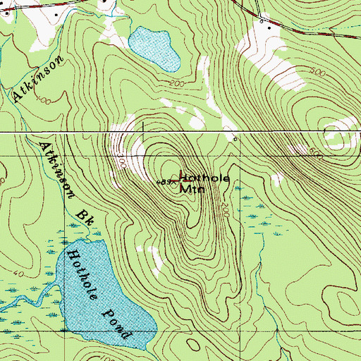 Topographic Map of Hothole Mountain, ME