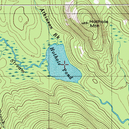 Topographic Map of Hothole Pond, ME