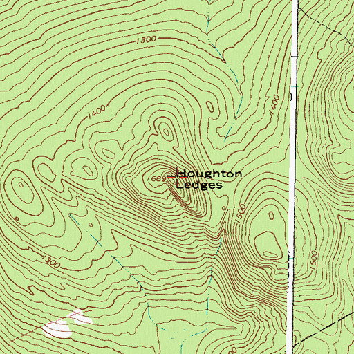 Topographic Map of Houghton Ledges, ME
