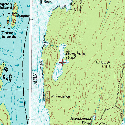 Topographic Map of Houghton Pond, ME