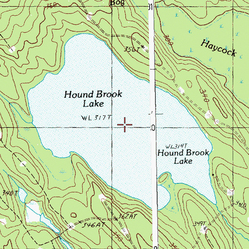 Topographic Map of Hound Brook Lake, ME