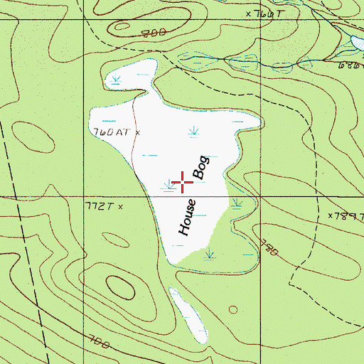Topographic Map of House Bog, ME
