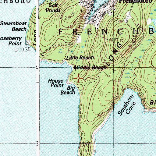 Topographic Map of House Point, ME