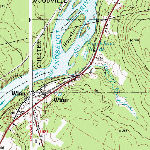Topographic Map of Houston Brook, ME