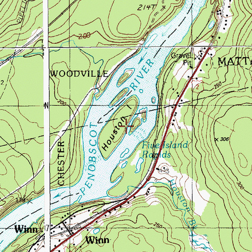 Topographic Map of Houston Island, ME