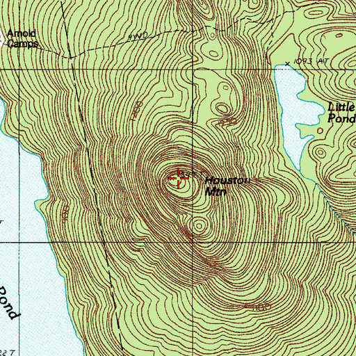Topographic Map of Houston Mountain, ME