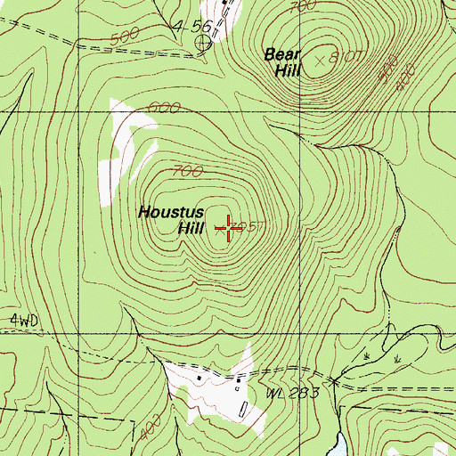 Topographic Map of Houstus Hill, ME