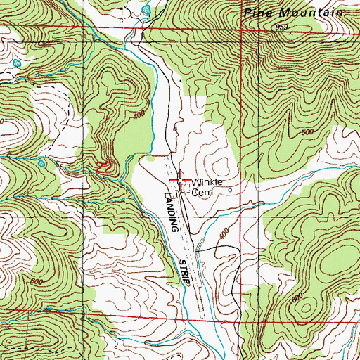 Topographic Map of Winkle Cemetery, AR