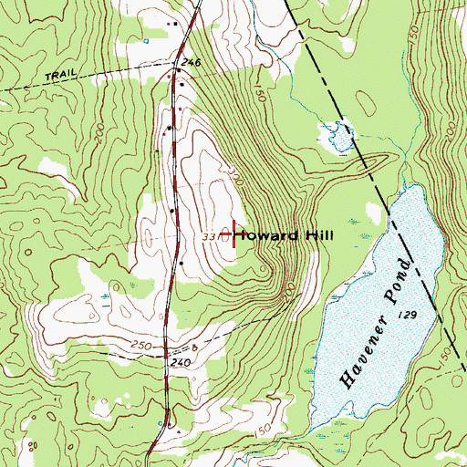 Topographic Map of Howard Hill, ME