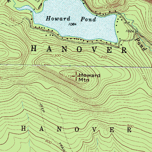 Topographic Map of Howard Mountain, ME