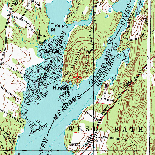 Topographic Map of Howard Point, ME