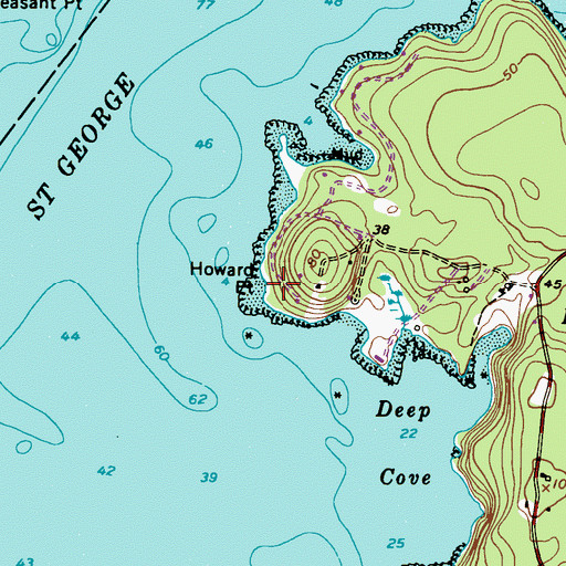 Topographic Map of Howard Point, ME