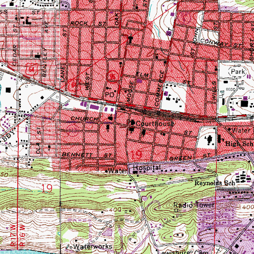 Topographic Map of Morrilton, AR