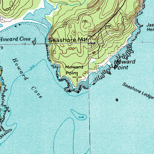Topographic Map of Howard Point, ME