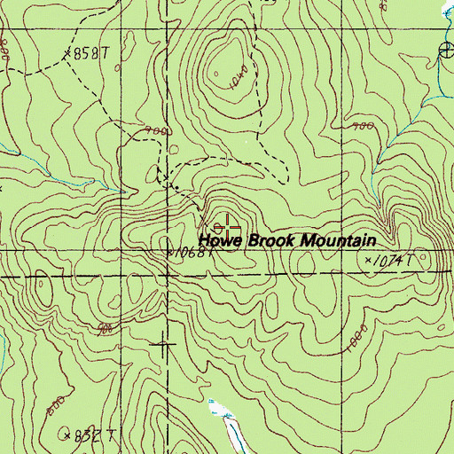 Topographic Map of Howe Brook Mountain, ME