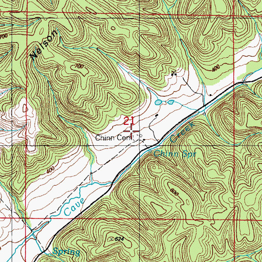 Topographic Map of Chinn Cemetery, AR