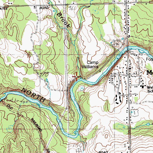 Topographic Map of Hoyt Brook, ME