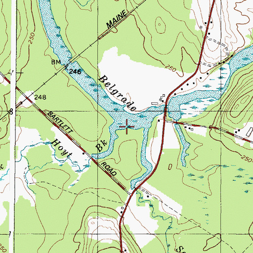 Topographic Map of Hoyt Brook, ME