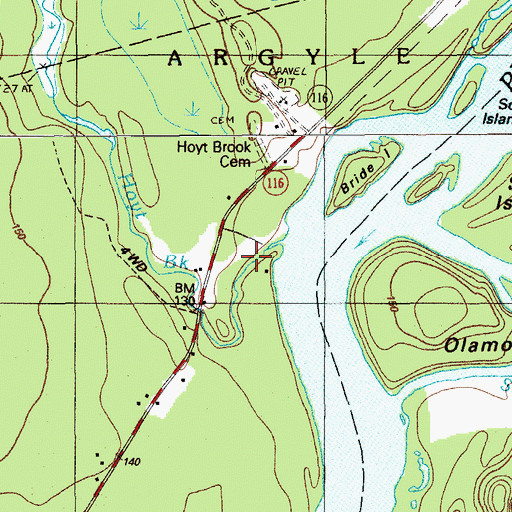 Topographic Map of Hoyt Brook, ME