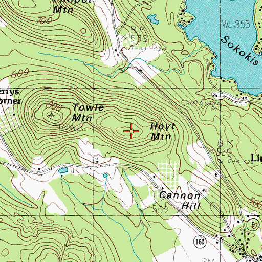 Topographic Map of Hoyt Mountain, ME