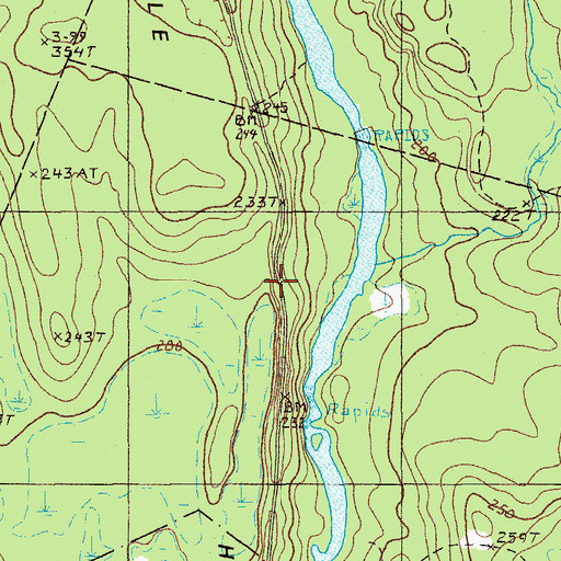 Topographic Map of Hoytville Horseback, ME
