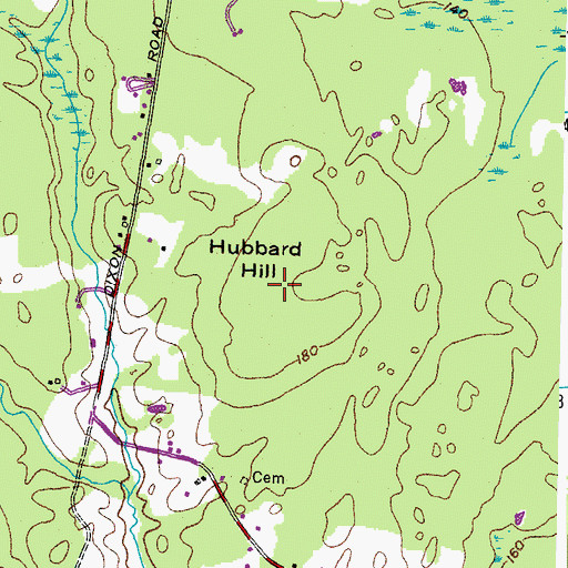 Topographic Map of Hubbard Hill, ME