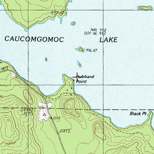 Topographic Map of Hubbard Point, ME