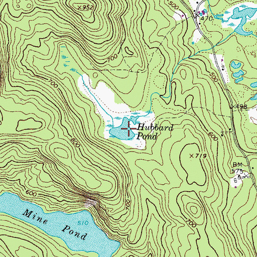 Topographic Map of Hubbard Pond, ME