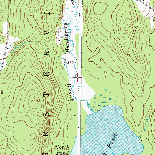 Topographic Map of Huckleberry Stream, ME