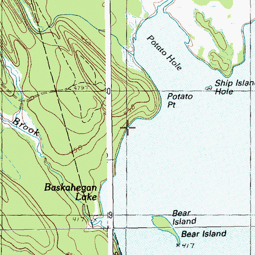 Topographic Map of Huff Camp (historical), ME
