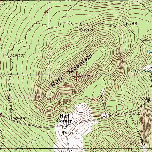 Topographic Map of Huff Mountain, ME