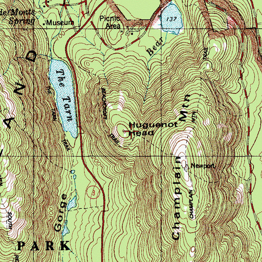 Topographic Map of Huguenot Head, ME
