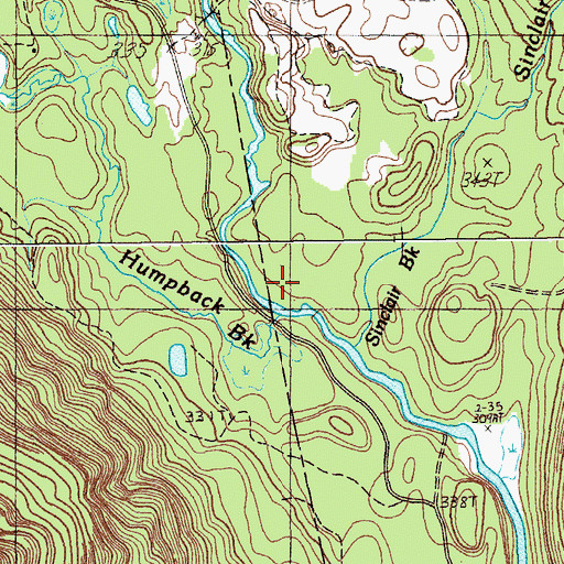 Topographic Map of Humpback Brook, ME