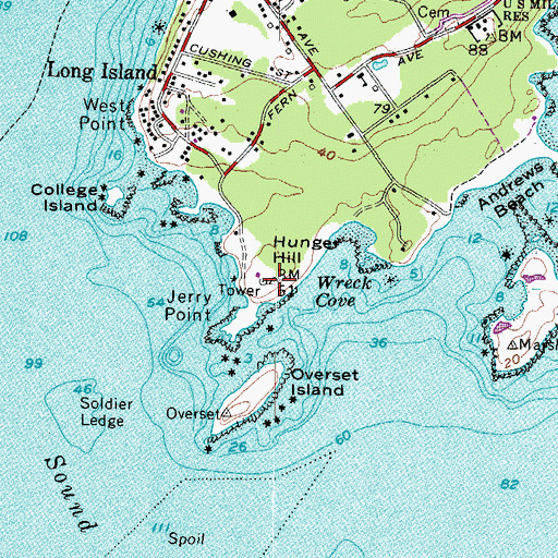 Topographic Map of Hunger Hill, ME