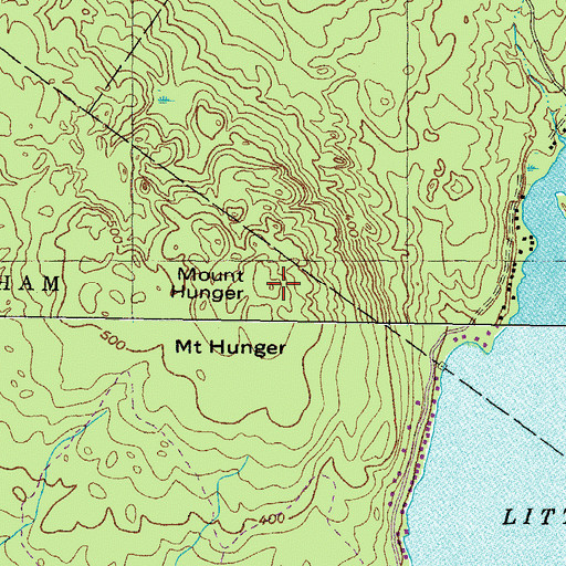 Topographic Map of Mount Hunger, ME