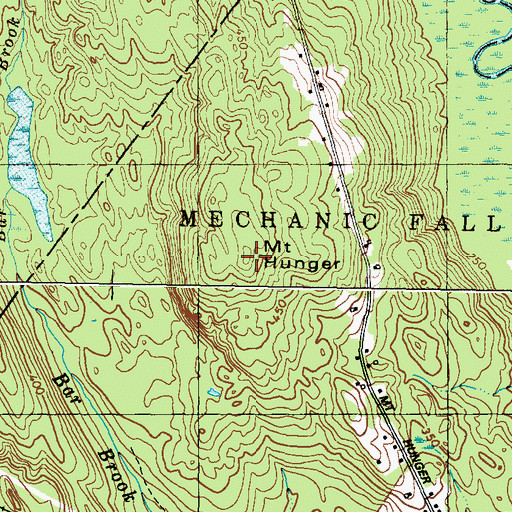 Topographic Map of Mount Hunger, ME