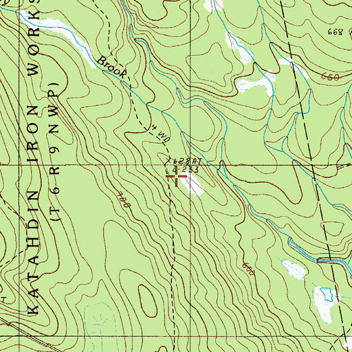 Topographic Map of Hungry Brook, ME