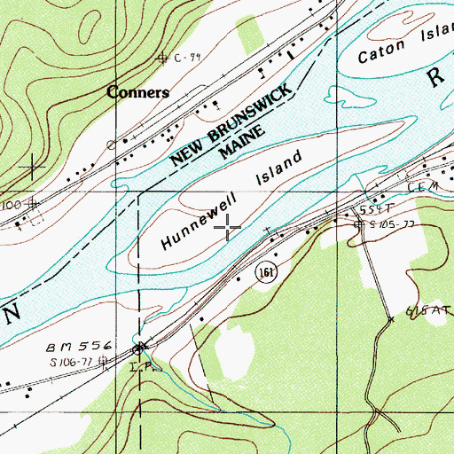 Topographic Map of Hunnewell Island, ME