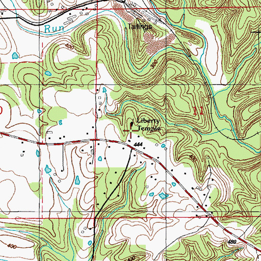 Topographic Map of Liberty Temple, AR