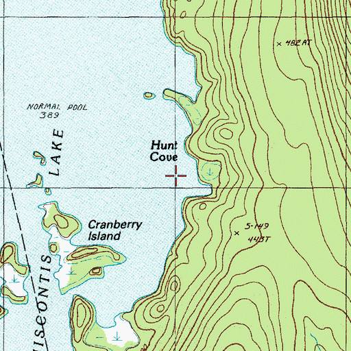 Topographic Map of Hunt Cove, ME