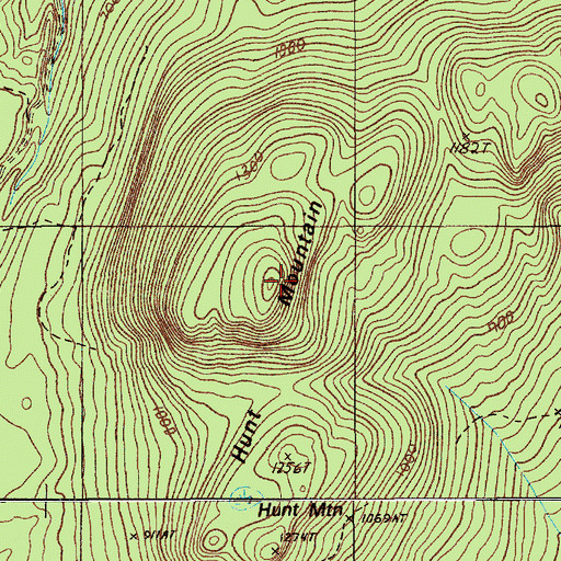 Topographic Map of Hunt Mountain, ME
